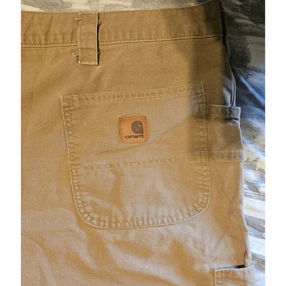 CARHARTT B147 DKH Dark Khaki Tan CARPENTER SHORTS Men's 50 Original Fit Cotton - Picture 3 of 7